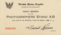 Ticket, 1925 Inaugural Ceremonies (Acc. No. 11.00043.001)