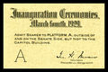 Ticket, 1929 Inaugural Ceremonies (Acc. No. 11.00044.007a)