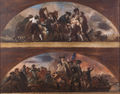 Sketch, General Wooster at Ridgefield Mortally Wounded, Is Carried out of the Field and The Americans at Sagg [sic] Harbor Burned Twelve Brigs and Sloops, and [illegible] Bringing with Him Many Prisoners (Acc. No. 33.00025.000)