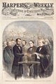 President Lincoln Taking the Oath at His Second Inauguration, March 4, 1865. (Acc. No. 38.00085.001)