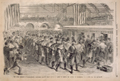 The Sixth Regiment of Massachusetts Volunteers Leaving Jersey City R. R. Depot, to Defend the Capitol, at Washington, D C. [sic],  April 18th, 1861. (Acc. No. 38.00258.001)