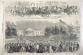 Arrival of Horses at Washington for the Army. / Review of the New York Troops at washington, by General Sandford, in Presence of the President and the Cabinet, July 4, 1861. (Acc. No. 38.00263.001)
