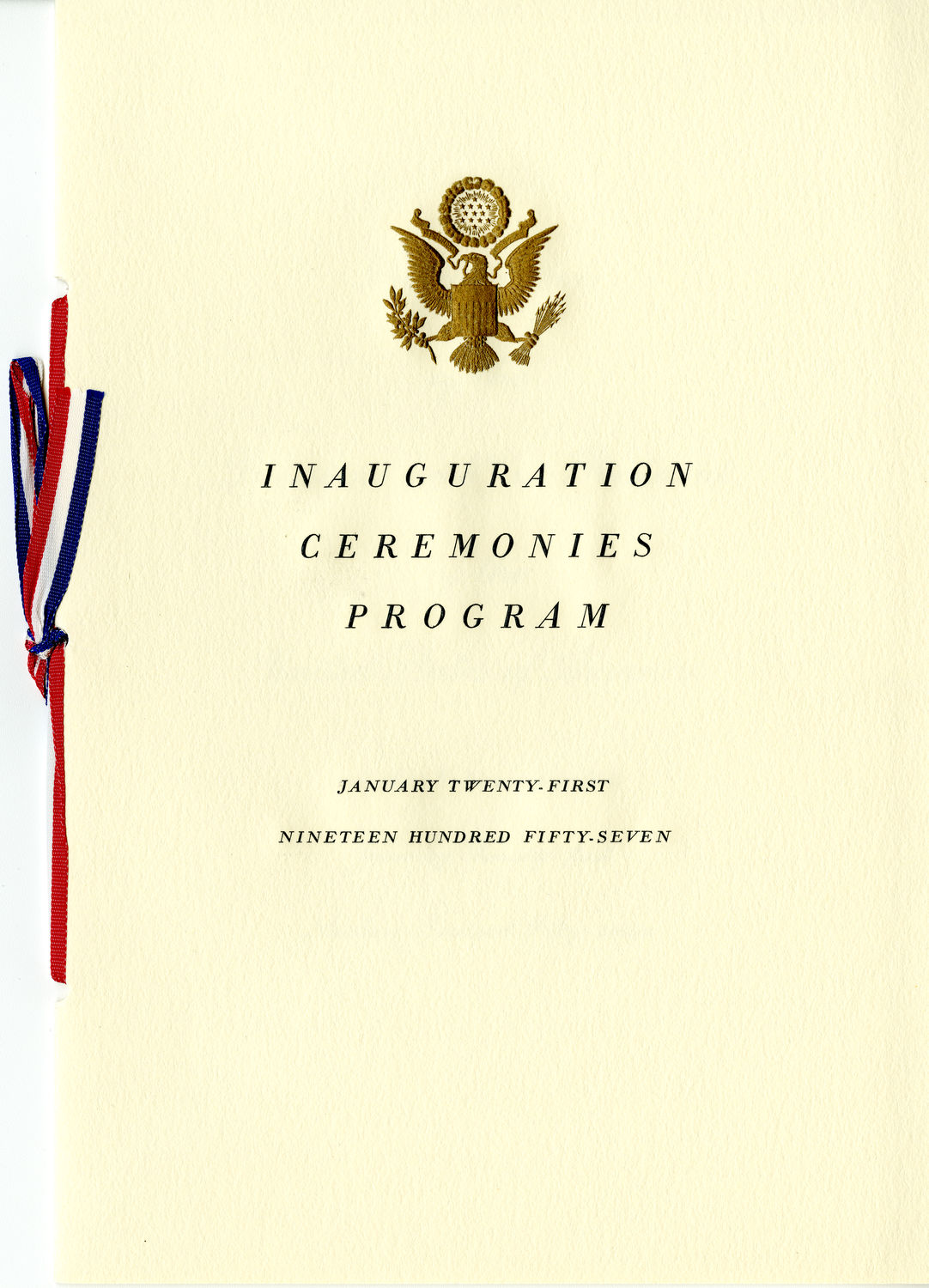 Program, 1957 Inaugural Ceremonies (Acc. No. 11.00037.001b)
