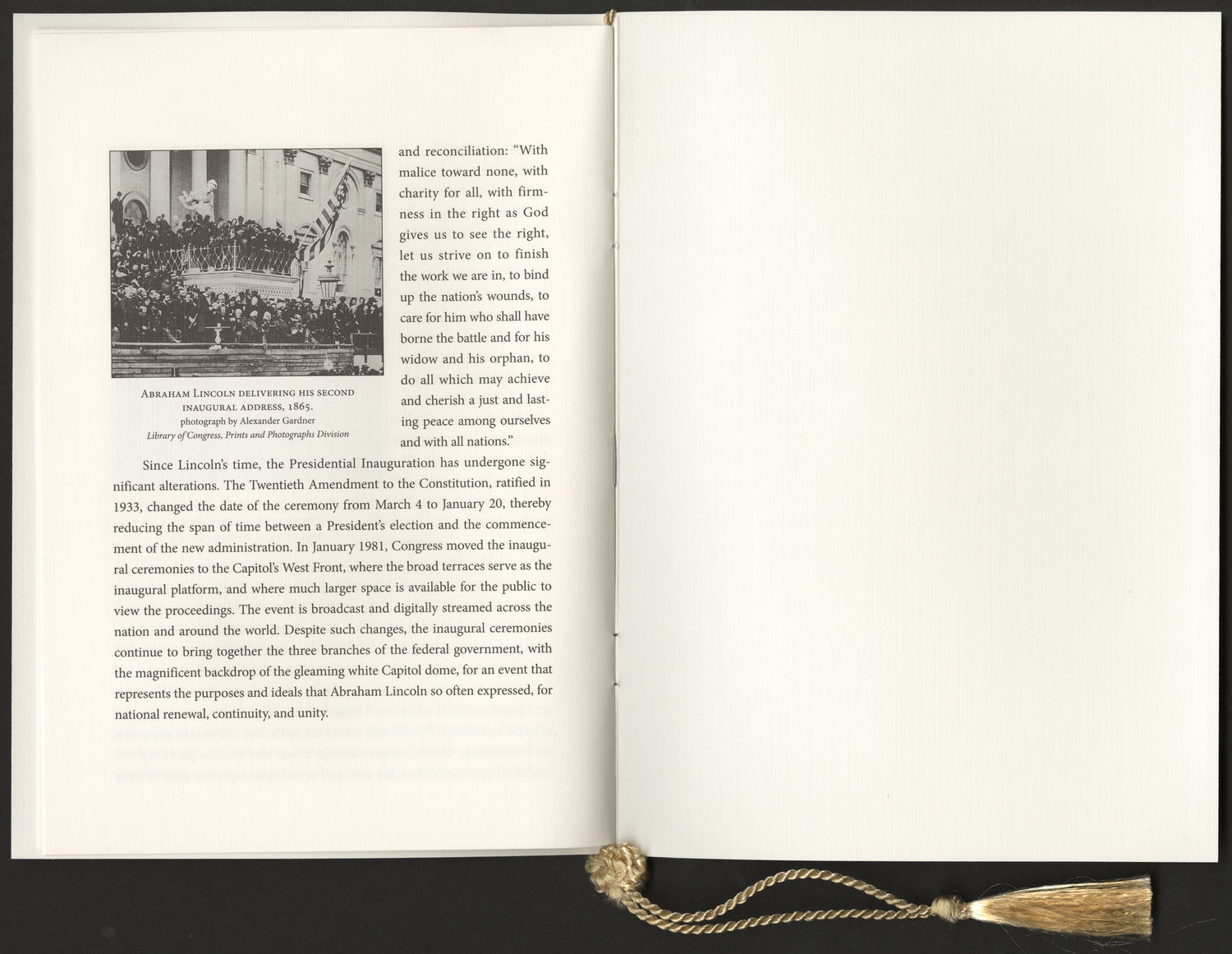 Program, 2009 Inaugural Ceremonies (Acc. No. 11.00102.001d)