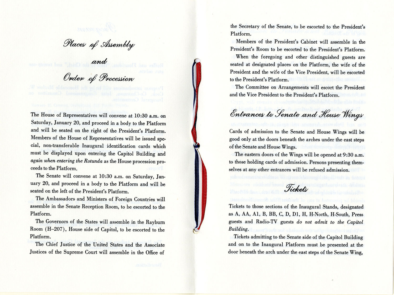 Program, 1973 Inaugural Ceremonies (Acc. No. 11.00120.003)