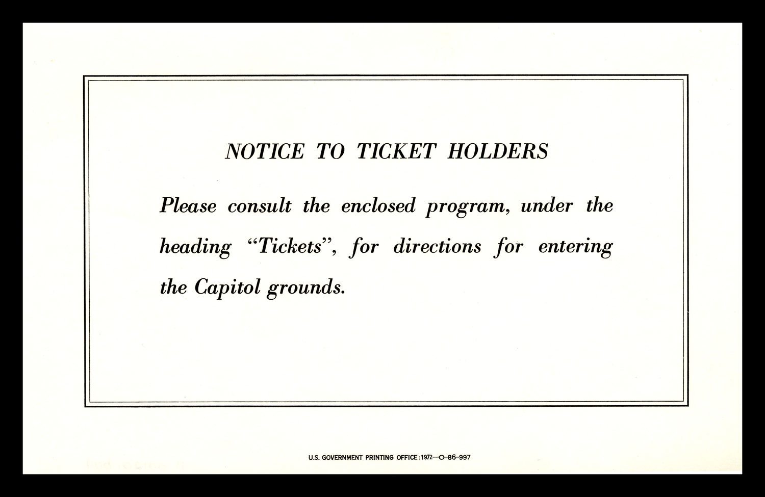 Insert, 1973 Inaugural Ceremonies (Acc. No. 11.00120.004)
