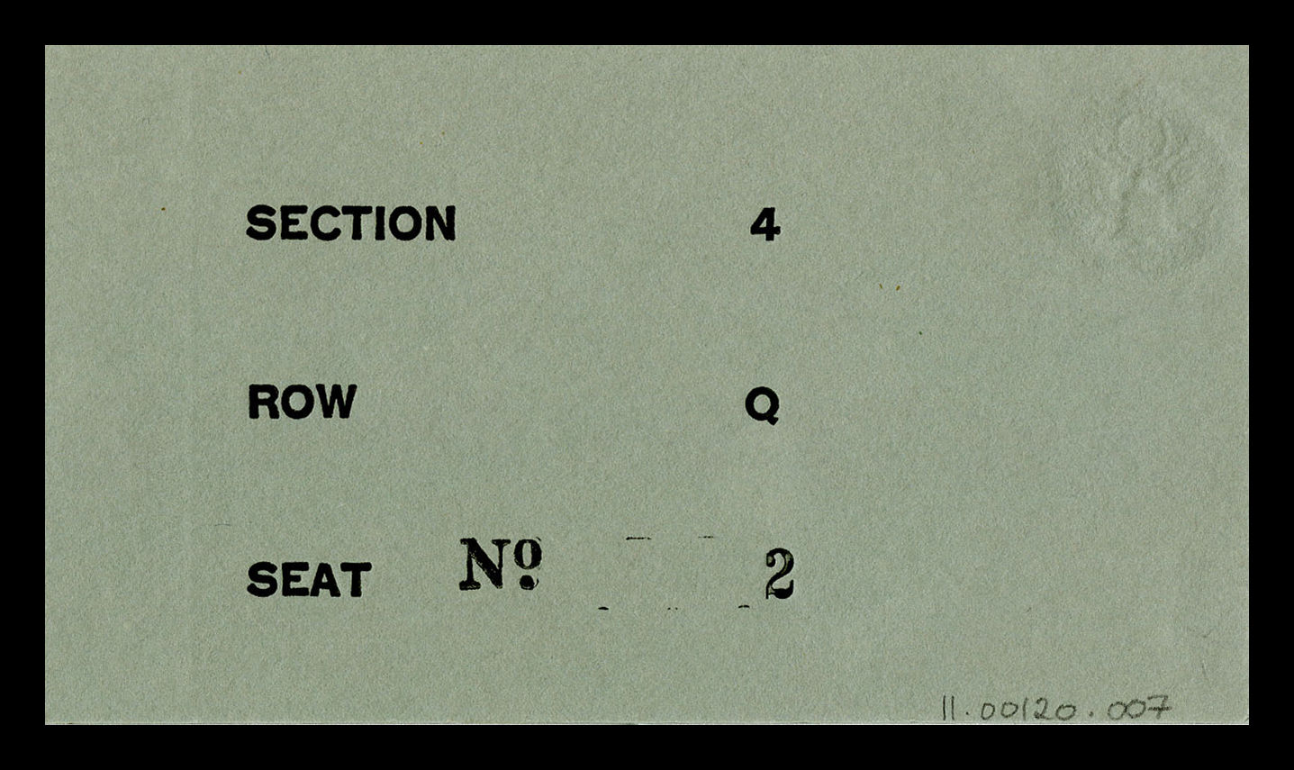 Ticket, 1973 Inaugural Ceremonies (Acc. No. 11.00120.007)
