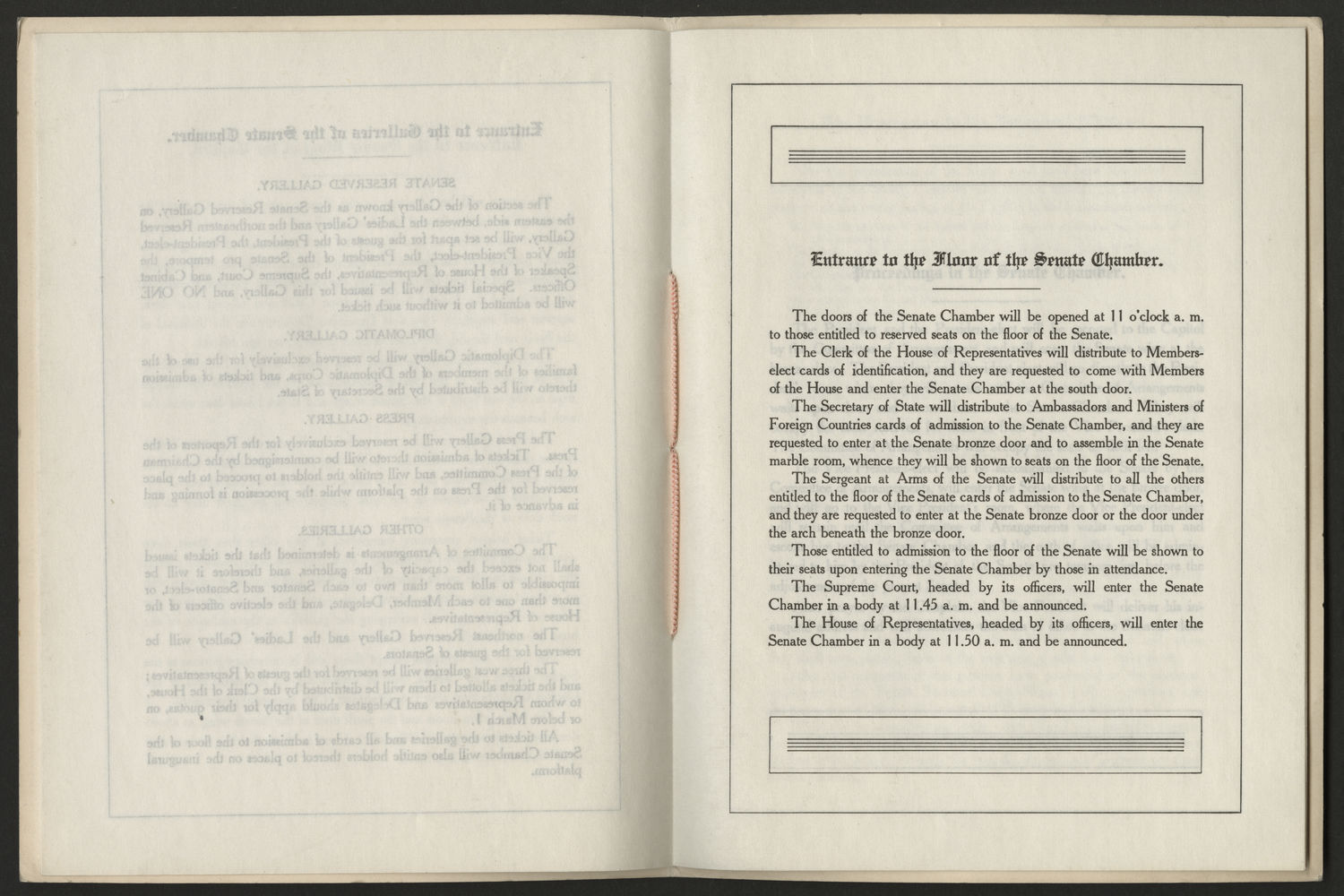 Program, 1913 Inaugural Ceremonies (Acc. No. 11.00123.001d)