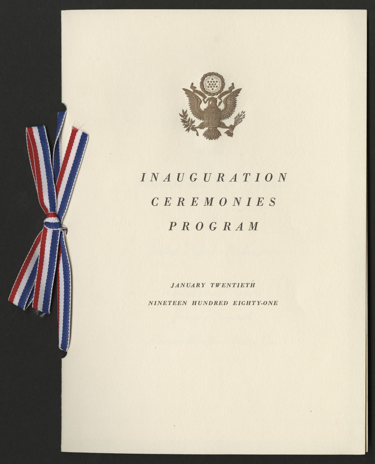 Program, 1981 Inaugural Ceremonies (Acc. No. 11.00125.002)