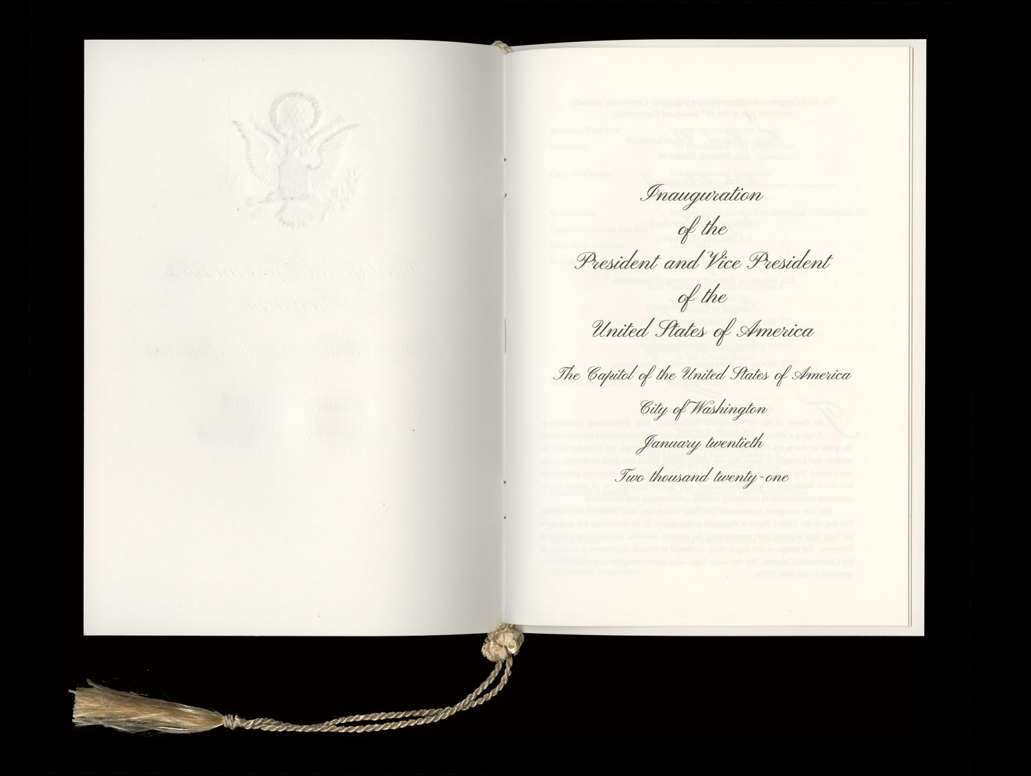 Program, 2021 Inaugural Ceremonies (Acc. No. 11.00133.032e)