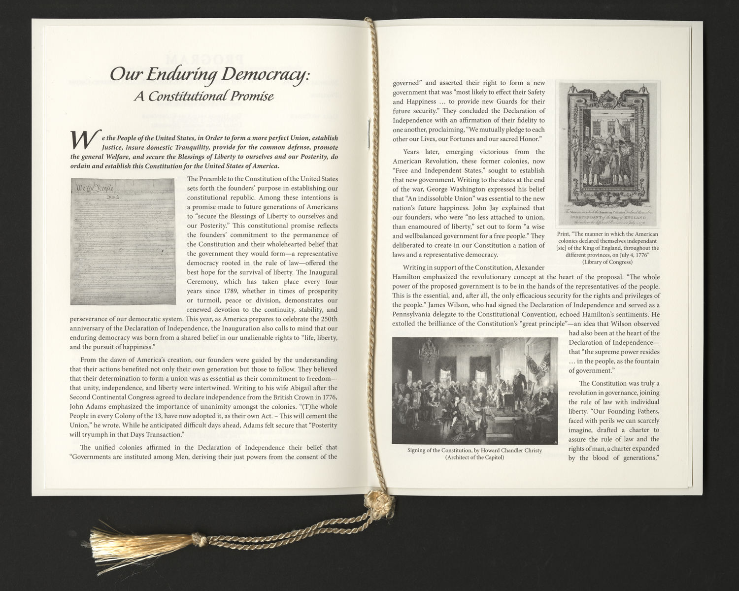 Official Program, 2025 Inaugural Ceremonies (Acc. No. 11.00141.011)