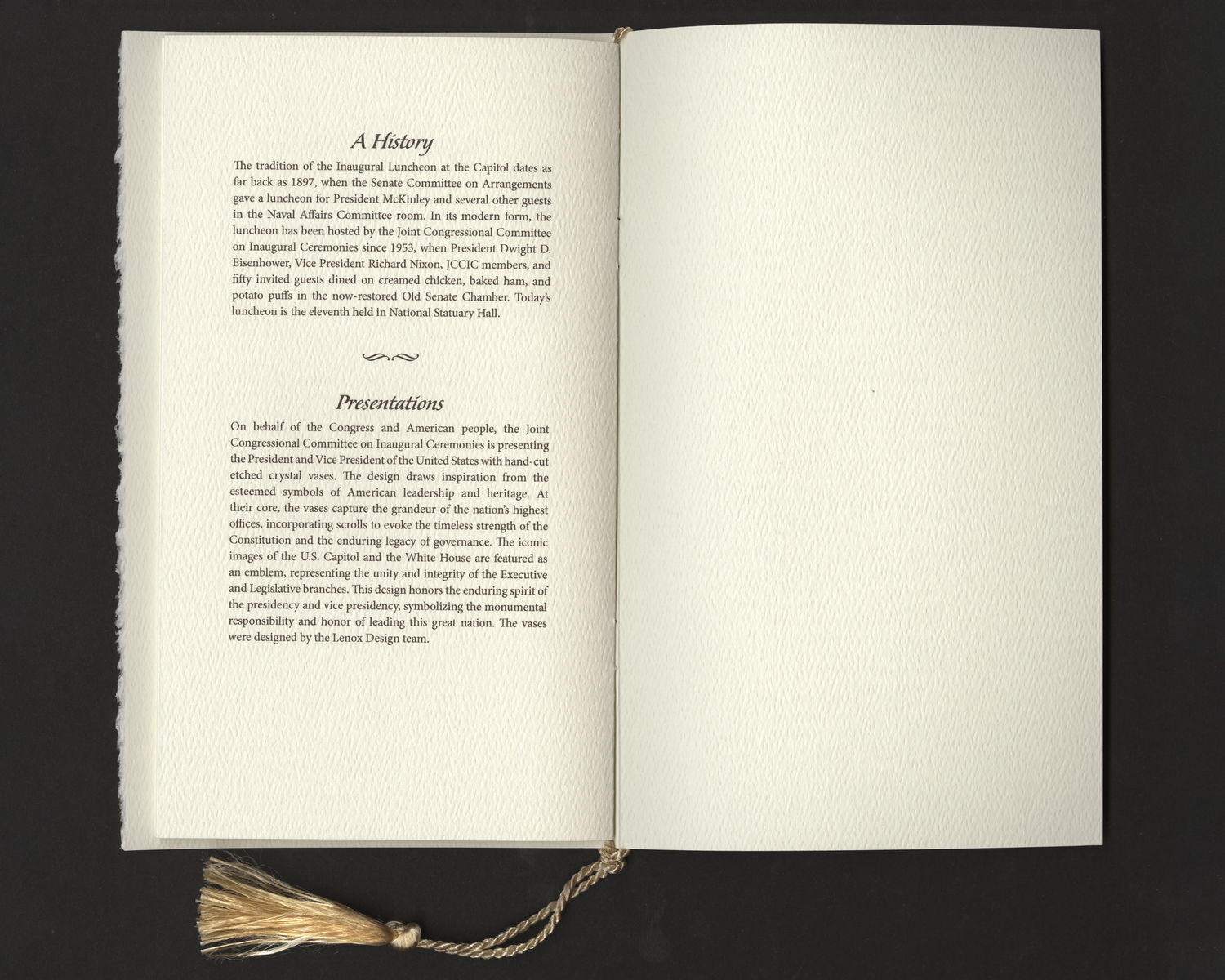 Program, Luncheon, 2025 Inaugural Ceremonies (Acc. No. 11.00141.077a)