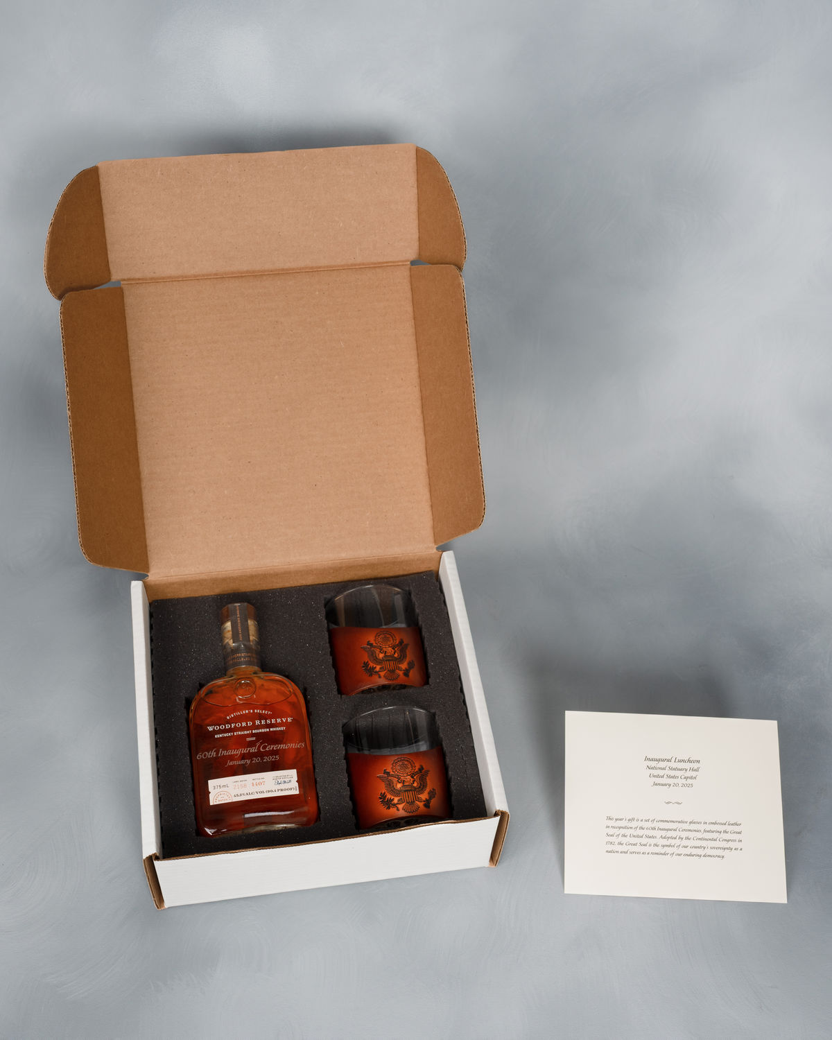 Whiskey Bottle, Luncheon Gift, 2025 Inaugural Ceremonies (Acc. No. 11.00141.088a)