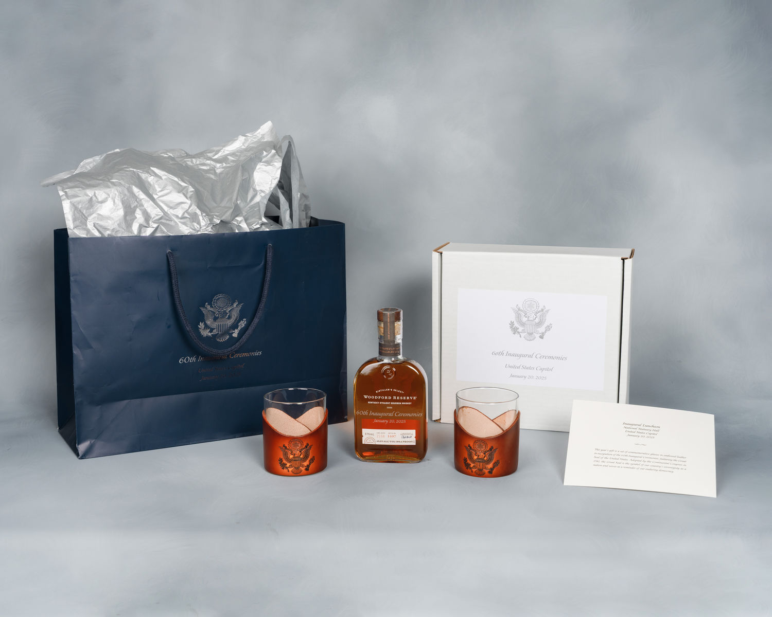 Whiskey Bottle, Luncheon Gift, 2025 Inaugural Ceremonies (Acc. No. 11.00141.088a)