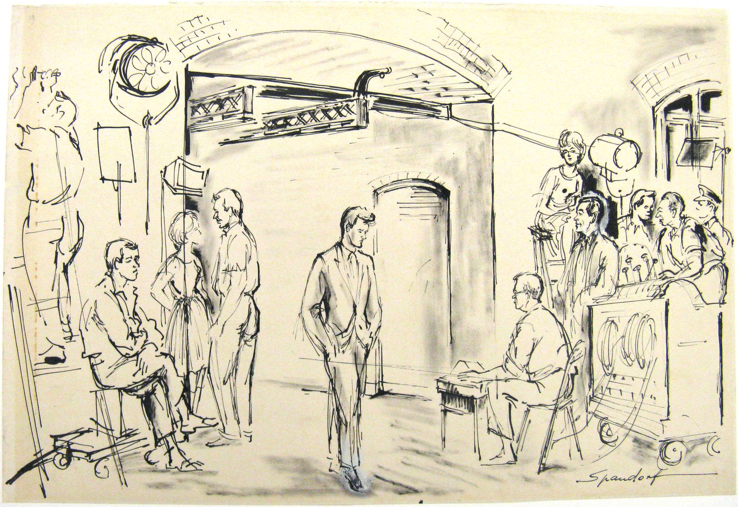 Senate Corridor, Don Murray Walking, Crew (Acc. No. 37.00007.000)