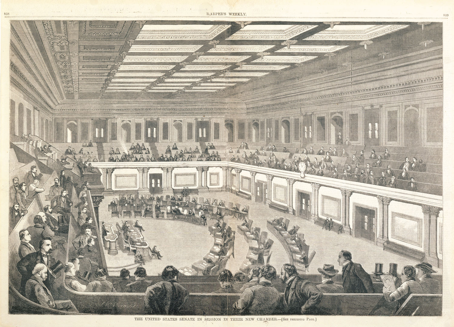 The United States Senate in Session in Their New Chamber. (Acc. No. 38.00001.001)