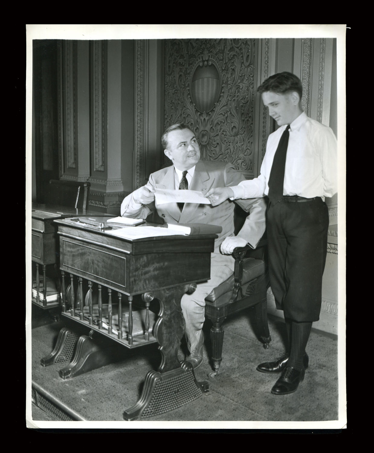 At  His Desk in the Senate Chamber (Acc. No. 38.01181.001)