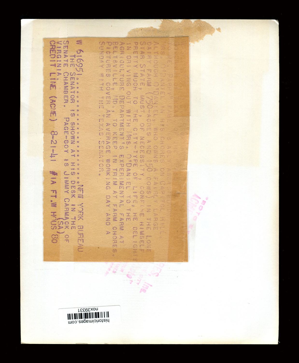 At  His Desk in the Senate Chamber (Acc. No. 38.01181.001)