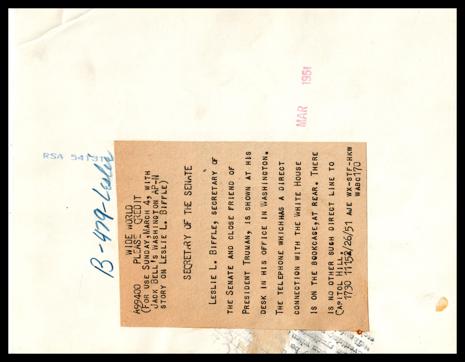 Secretary of the Senate (Acc. No. 38.01226.001)