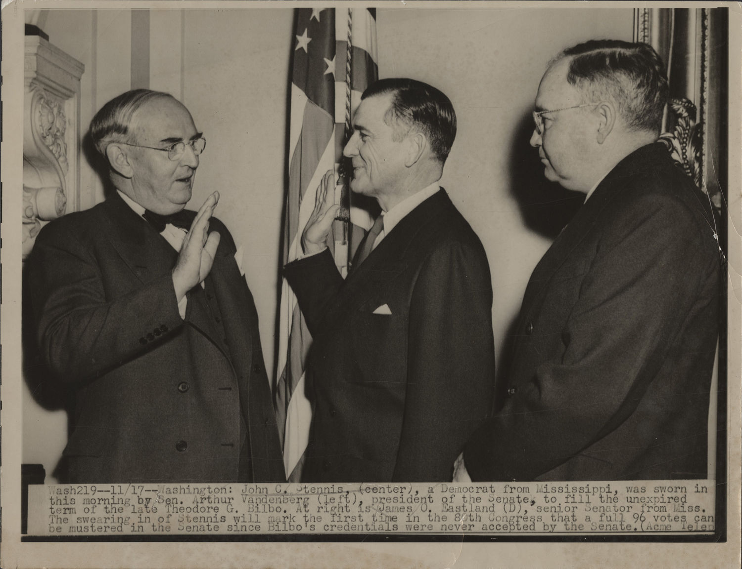 Stennis Takes Oath of Office (Acc. No. 38.01238.001)