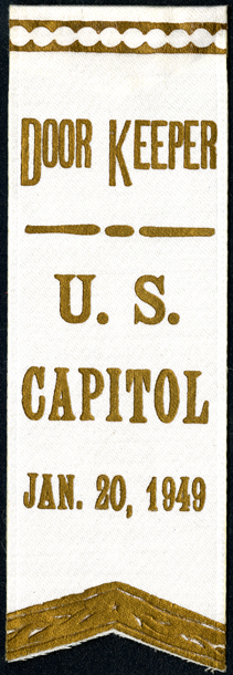 Door Keeper Ribbon, 1949 Inaugural Ceremonies (Acc. No. 11.00035.002)