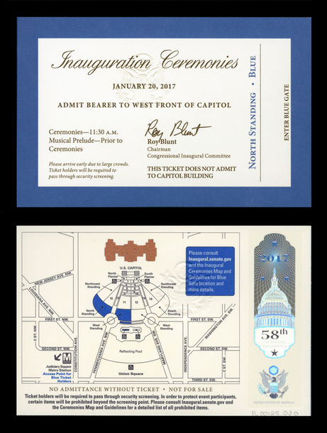 Ticket, 2017 Inaugural Ceremonies (Acc. No. 11.00128.030)