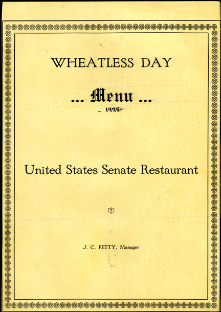 Menu, United States Senate Restaurant (Acc. No. 16.00251.000)