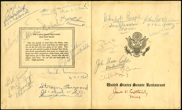 Menu, United States Senate Restaurant (Acc. No. 16.00260.000)