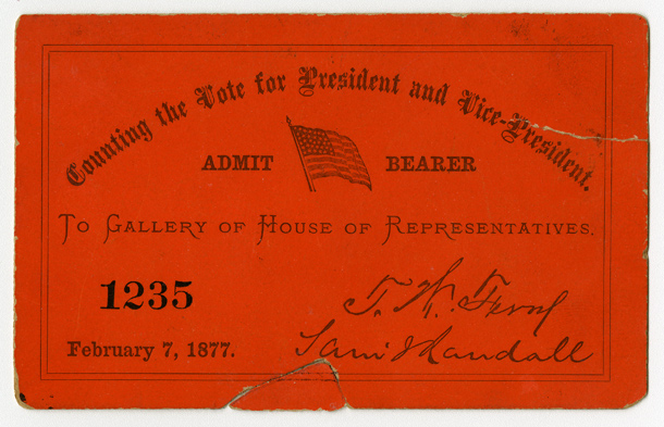 Ticket, Counting the Vote for President and Vice-President, Gallery of House of Representatives (Acc. No. 16.00275.000)