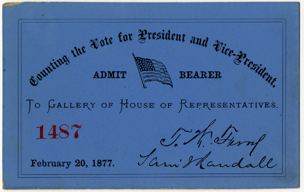 Ticket, Counting the Vote for President and Vice-President, Gallery of House of Representatives (Acc. No. 16.00279.000)