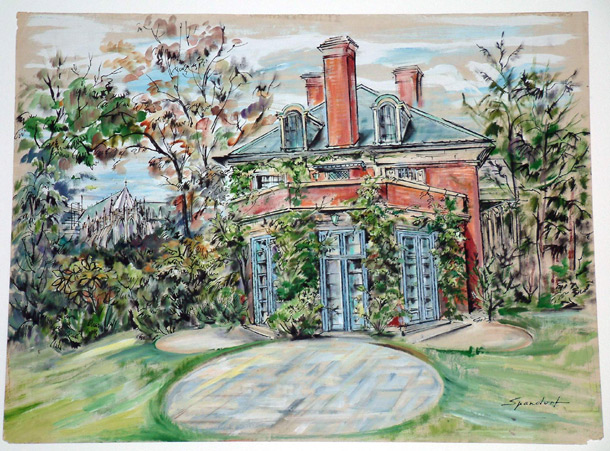 Garden View of Tregaron by Lily Spandorf (Acc. No. 37.00056.000)