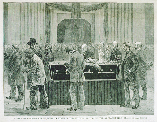 The Body of Charles Sumner Lying in State in the Rotunda of the Capitol at Washington. (Acc. No. 38.00225.001b)