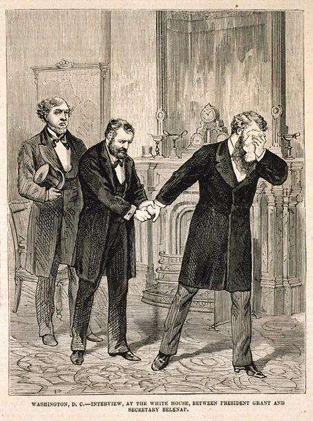 Washington, D.C.—Interview, at the White House, between President Grant and Secretary Belknap. (Acc. No. 38.00403.001b)