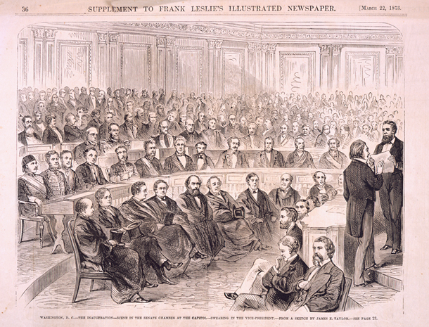 Washington, D.C. The Inauguration Scene in the Senate Chamber at the Capitol Swearing in the Vice-President. (Acc. No. 38.00850.001c)