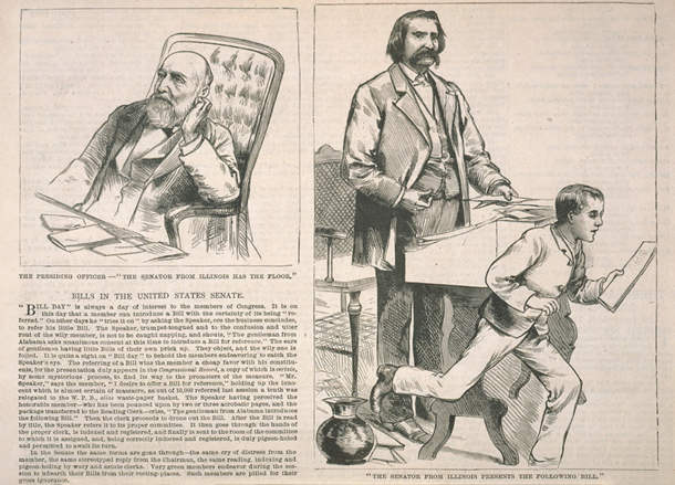 An Artist's Rambles in Washington.&mdash;No. 5: The Introduction of Bills in the U.S. Senate. (Acc. No. 38.00874.001)