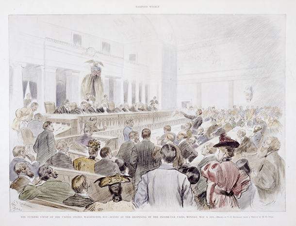 The Supreme Court of the United States, Washington, D.C.&mdash;Scenes at the Reopening of the Income-Tax Cases, Monday, May 6, 1895. (Acc. No. 38.00894.001)