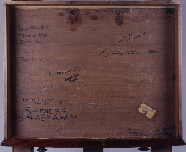 Detail of desk drawer