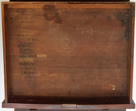 Detail of desk drawer