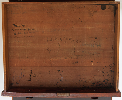Detail of desk drawer