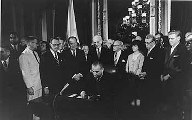 Image: President Lyndon Johnson in the President's Room