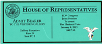 Image: Ticket, Joint Session to Count the Electoral Vote, House of Representatives Chamber, 113th Congress(Cat. no. 16.00259.000)