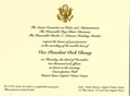 Invitation, Richard B. Cheney Bust Unveiling Ceremony