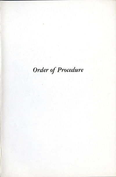 Order of Procedure, 1940 William Edgar Borah Funeral (Acc. No. 11.00004.00h)