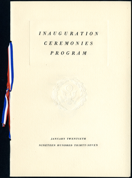 Image of the ticket for the 1937 Inaugural Ceremonies.