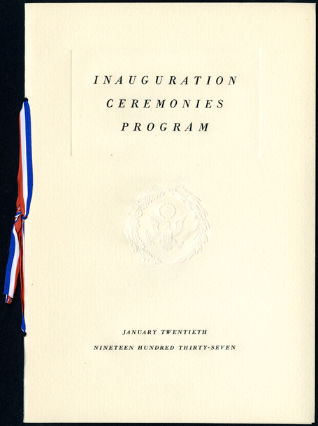 Program, 1937 Inaugural Ceremonies (Acc. No. 11.00032.001d)