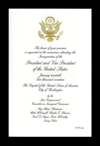 Invitation, 2017 Inauguration Ceremonies (Acc. No. 11.00128.036a)