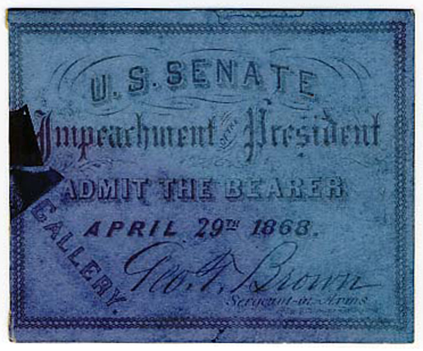 Ticket, 1868 Impeachment Trial, United States Senate Chamber (Acc. No. 16.00079.001)