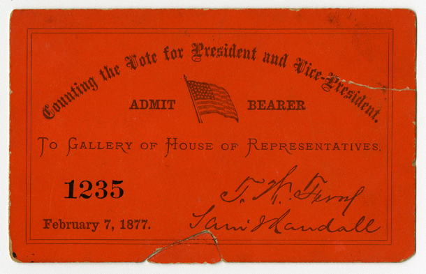 Image: Ticket, Counting the Vote for President and Vice-President, Gallery of House of Representatives(Cat. no. 16.00275.000)