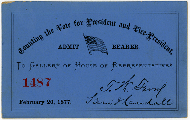 Image: Ticket, Counting the Vote for President and Vice-President, Gallery of House of Representatives (Cat. no. 16.00279.000)