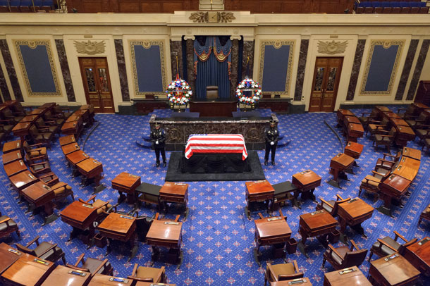 Image of Frank R. Lautenberg Lying in Repose in the Senate Chamber